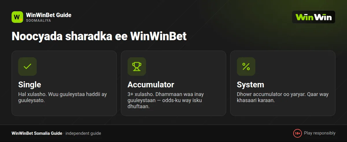 Noocyada sharadka: single, accumulator iyo system