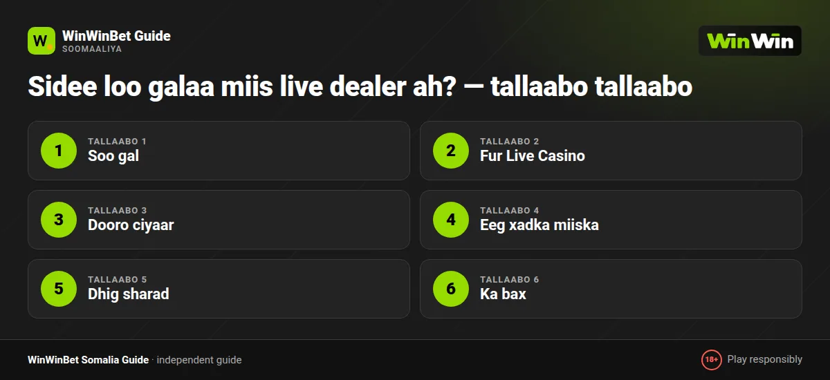 Sidee loo galaa miis live dealer ah? — tallaabo tallaabo