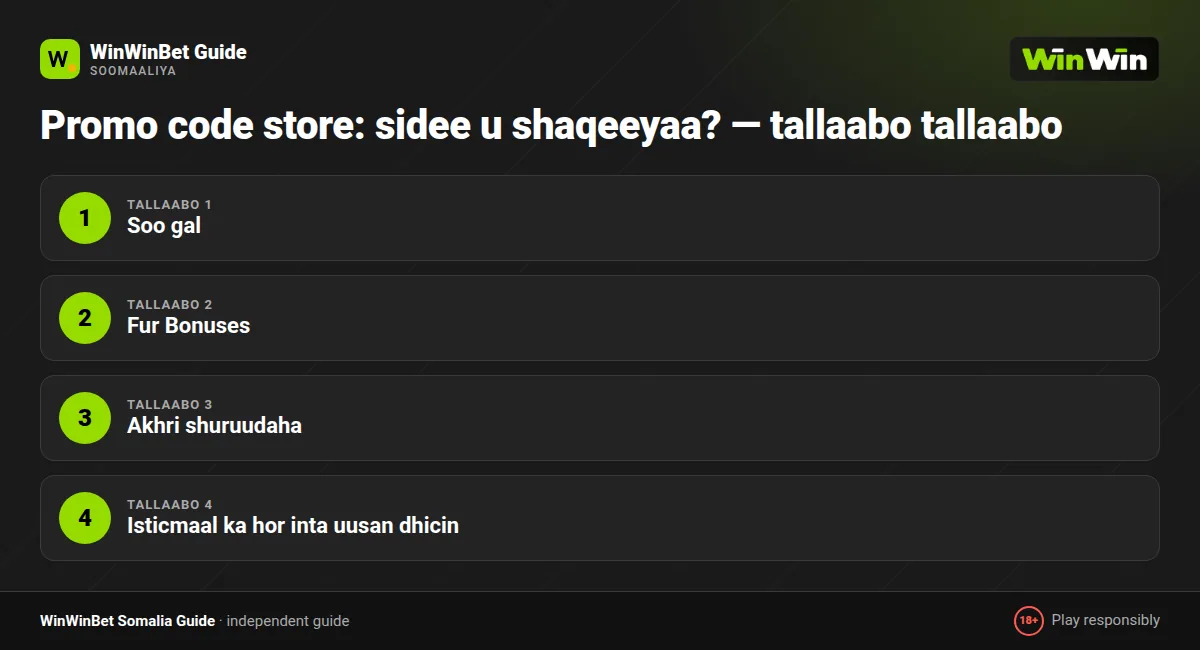 Promo code store: sidee u shaqeeyaa? — tallaabo tallaabo