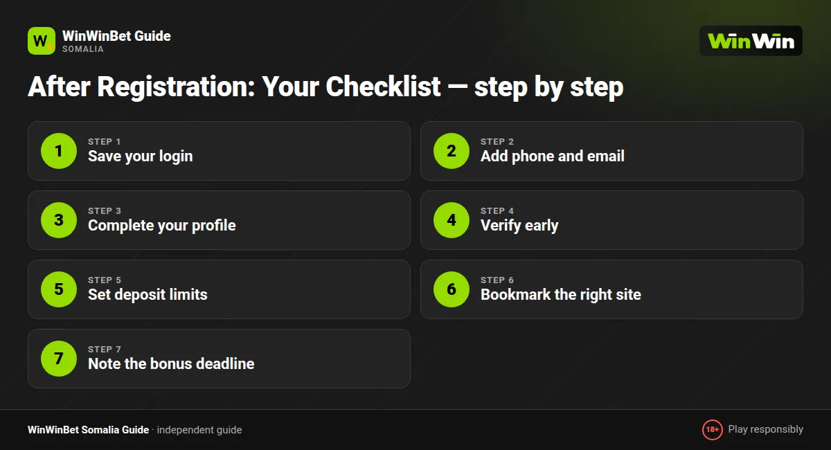 After Registration: Your Checklist — step by step