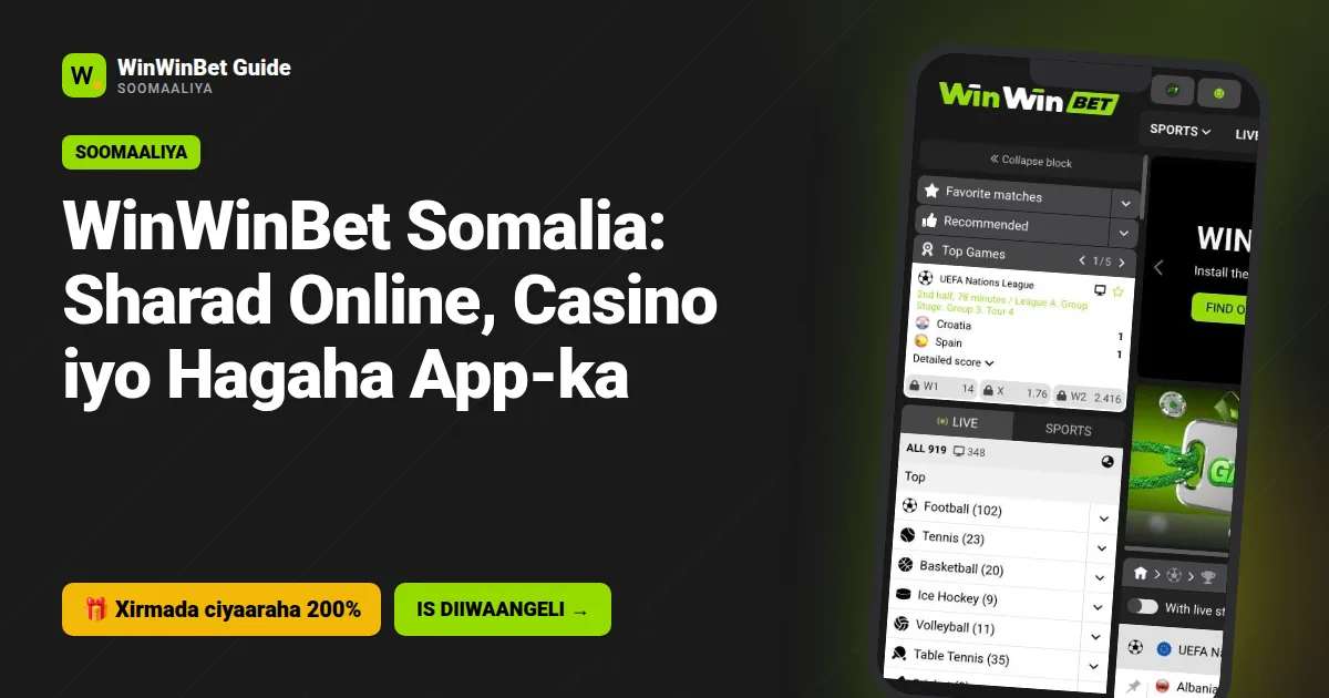 WinWinBet Somalia: Sharad Online, Casino iyo Hagaha App-ka
